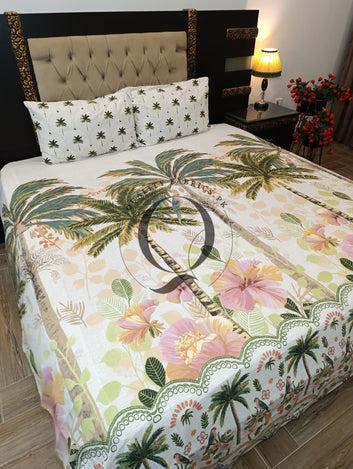 PC-1380: 4 Pillows Cotton Bed Sheet