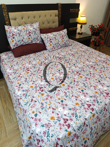 PC-1381: 4 Pillows Cotton Bed Sheet