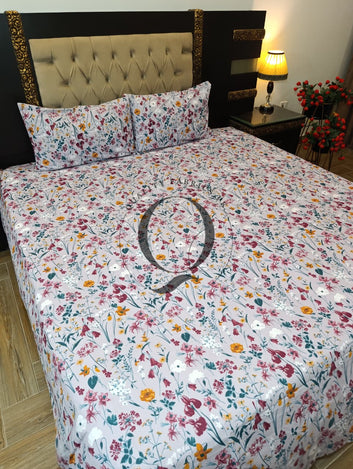 PC-1381: 4 Pillows Cotton Bed Sheet