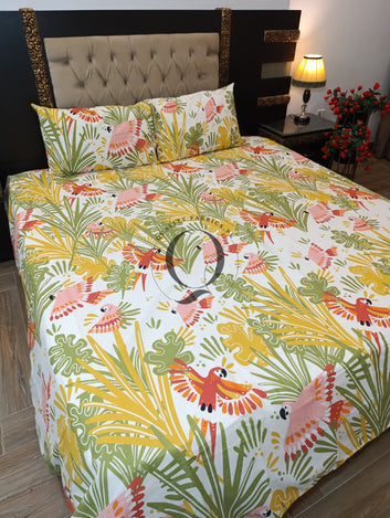 PC-1386: 4 Pillows Cotton Bed Sheet