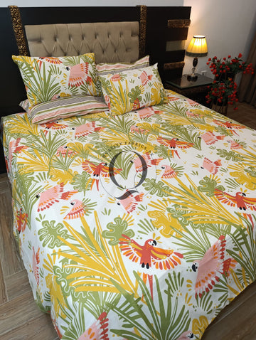 PC-1386: 4 Pillows Cotton Bed Sheet
