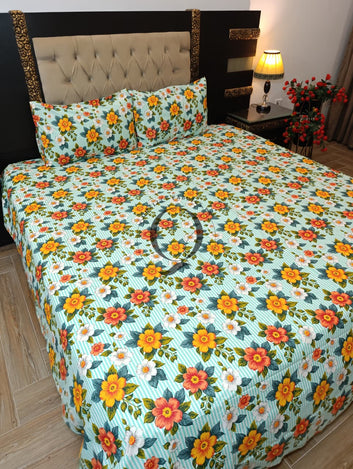 PC-1393 4 Pillows Cotton Bed Sheet