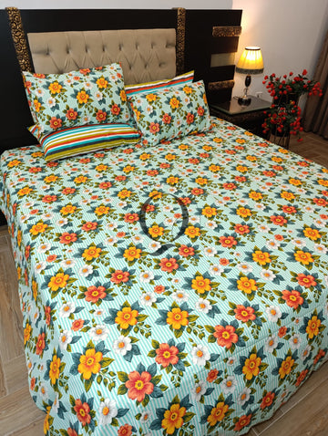 PC-1393 4 Pillows Cotton Bed Sheet