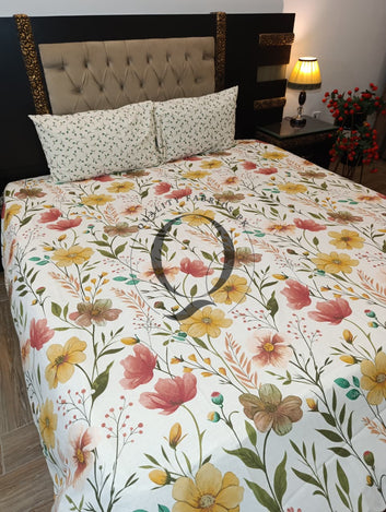 PC-1394: 4 Pillows Cotton Bed Sheet