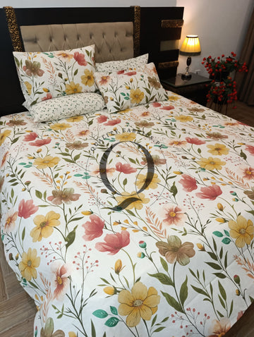 PC-1394: 4 Pillows Cotton Bed Sheet