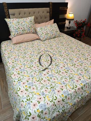 PC-1396: 4 Pillows Cotton Bed Sheet