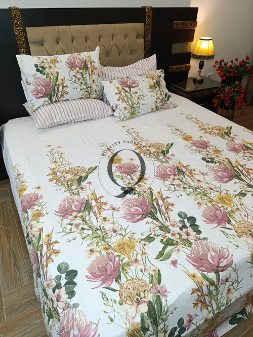 PC-1397: 4 Pillows Cotton Bed Sheet