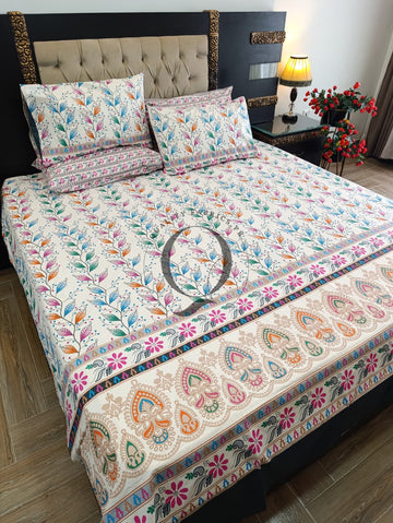 PC-1398: 4 Pillows Cotton Bed Sheet