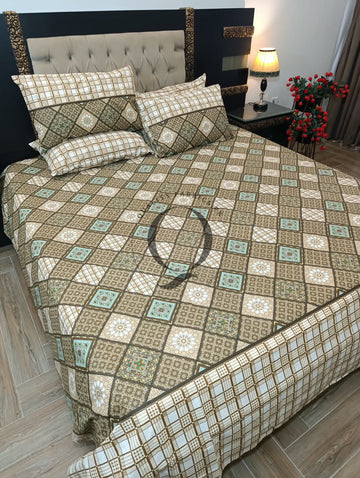 PC-1421: 4 Pillows Cotton Bed Sheet