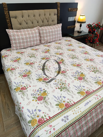 PC-1428: 4 Pillows Cotton Bed Sheet