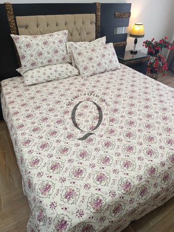 PC-1437: 4 Pillows Cotton Bed Sheet