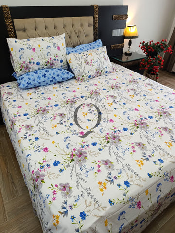 PC-1443: 4 Pillows Cotton Bed Sheet
