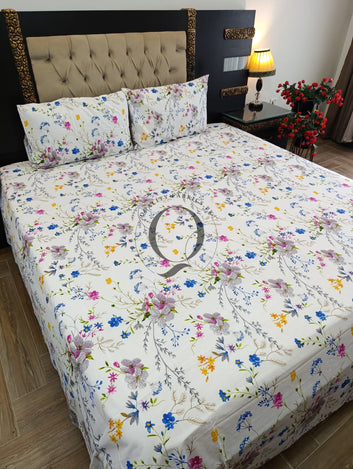 PC-1443: 4 Pillows Cotton Bed Sheet
