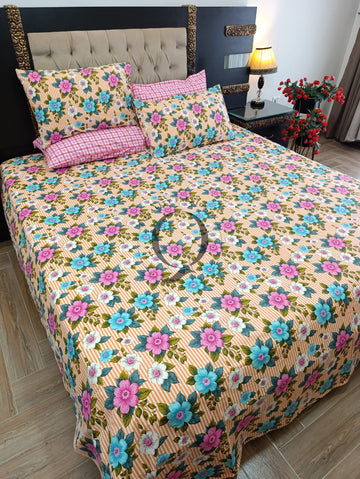 PC-1444: 4 Pillows Cotton Bed Sheet