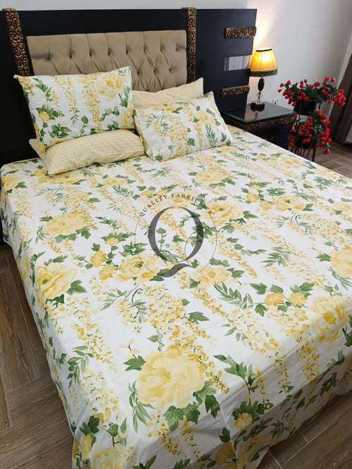 PC-1447: 4 Pillows Cotton Bed Sheet