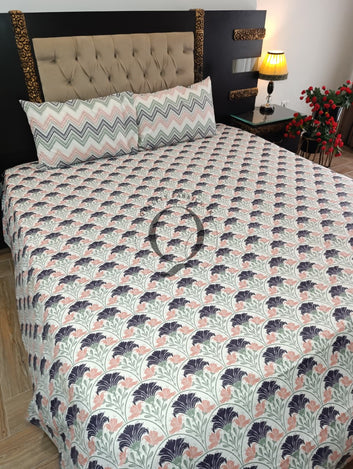 PC-1475: 4 Pillows Cotton Bed Sheet