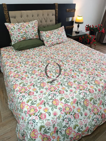 PC-1478: 4 Pillows Cotton Bed Sheet