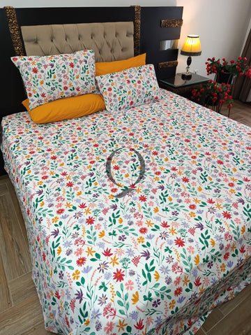 PC-1482: 4 Pillows Cotton Bed Sheet