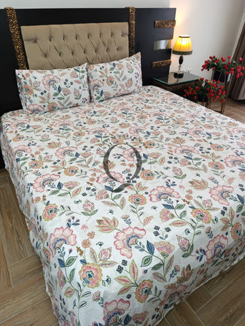 PC-1494: 4 Pillows Cotton Bed Sheet