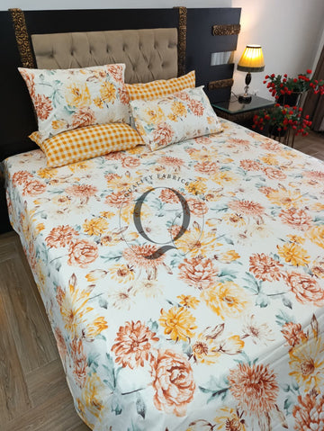 PC-1504: 4 Pillows Cotton Bed Sheet