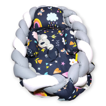 Koala Navy Blue Theme Braided - Snuggle Bed