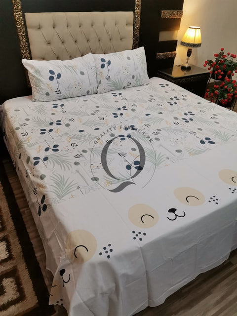 QF-2030: 3 Piece Cotton Bed Sheet