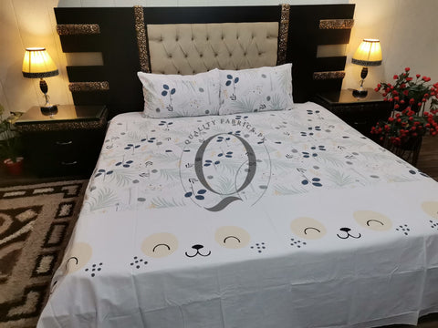 QF-2030: 3 Piece Cotton Bed Sheet