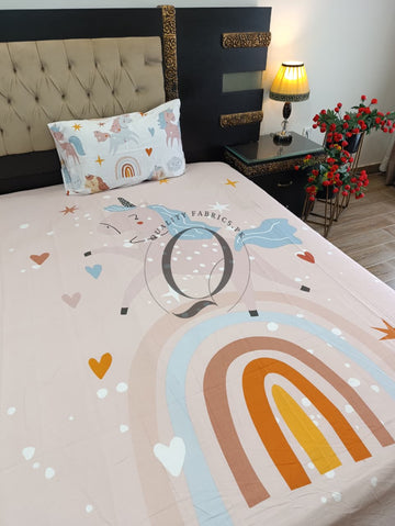 KBS-2653: Kids Bed Sheet - Unicorn Theme