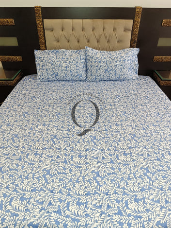 CS-300: 2 Pillows Cotton Satin Bed Sheet