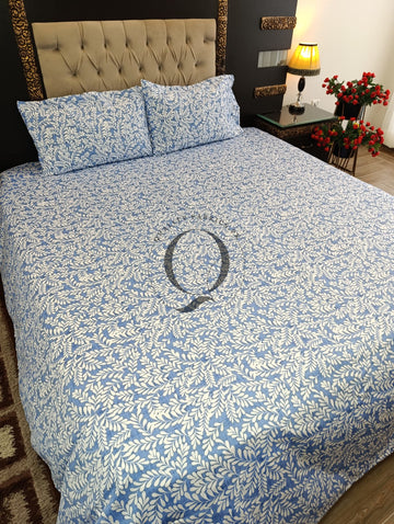 CS-300: 2 Pillows Cotton Satin Bed Sheet