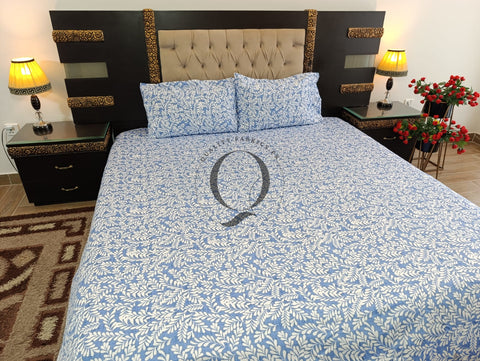 CS-300: 2 Pillows Cotton Satin Bed Sheet