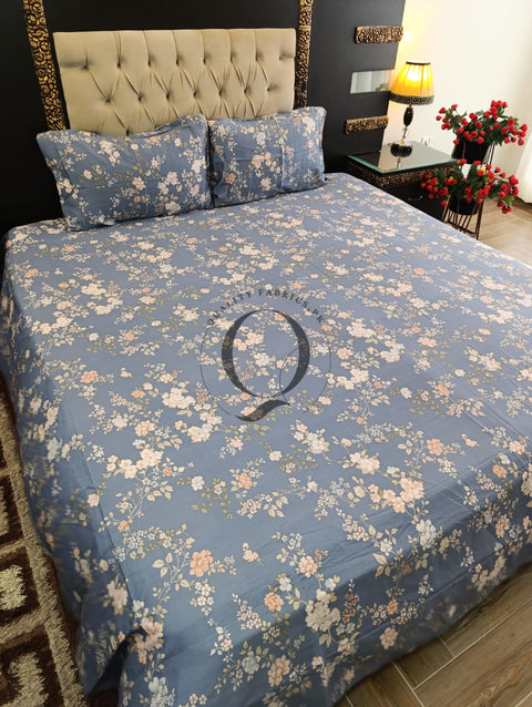 CS-302: 2 Pillows Cotton Satin Bed Sheet
