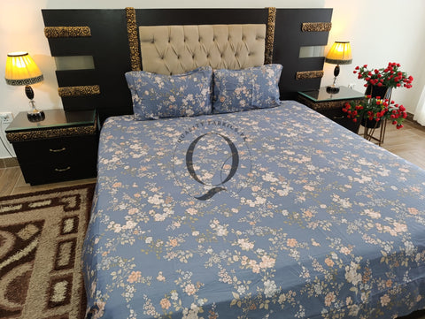 CS-302: 2 Pillows Cotton Satin Bed Sheet