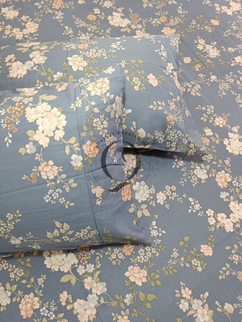 CS-302: 2 Pillows Cotton Satin Bed Sheet