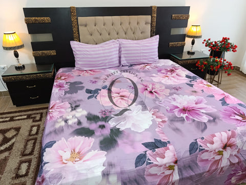 CS-303: 2 Pillows Cotton Satin Bed Sheet