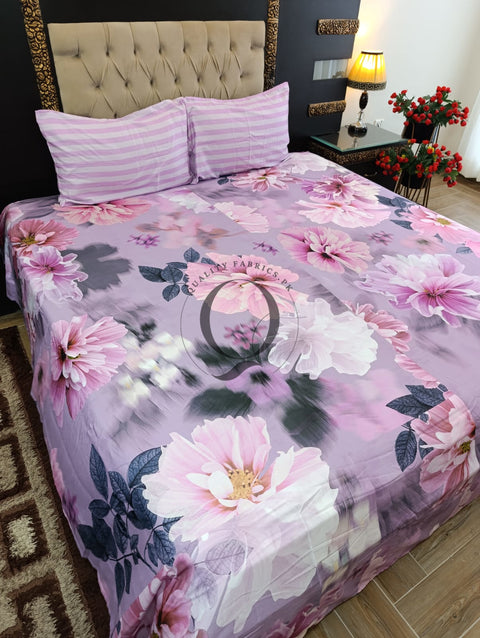 CS-303: 2 Pillows Cotton Satin Bed Sheet
