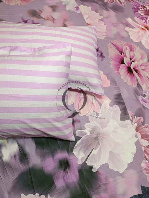 CS-303: 2 Pillows Cotton Satin Bed Sheet