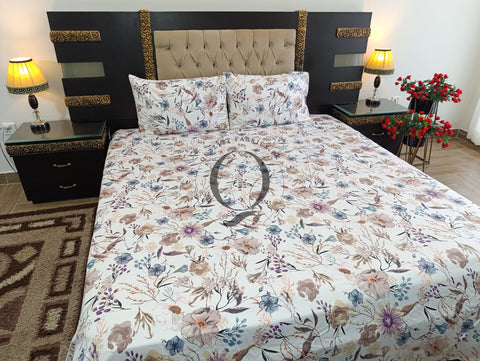 CS-304: 2 Pillows Cotton Satin Bed Sheet