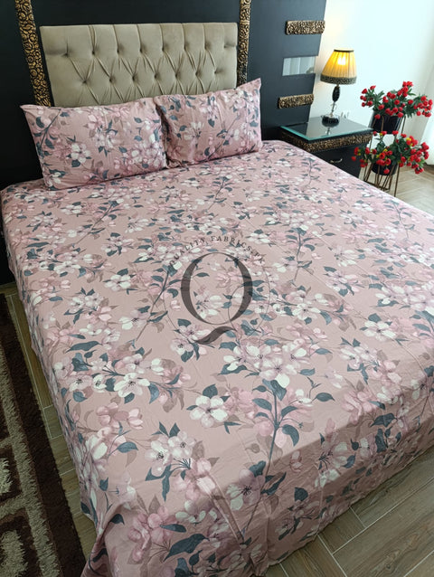 CS-305: 2 Pillows Cotton Satin Bed Sheet