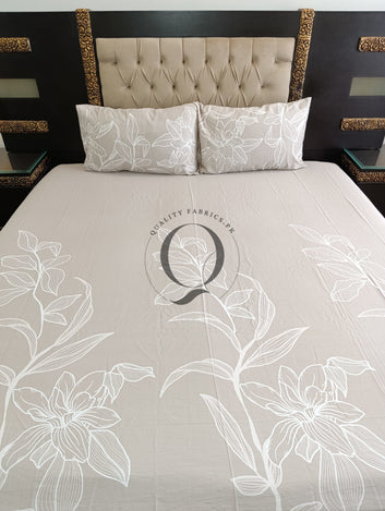 CS-306: 2 Pillows Cotton Satin Bed Sheet