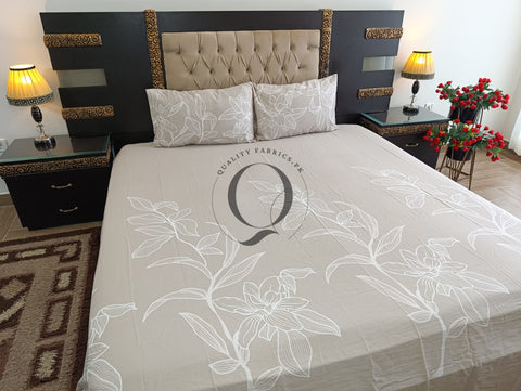 CS-306: 2 Pillows Cotton Satin Bed Sheet