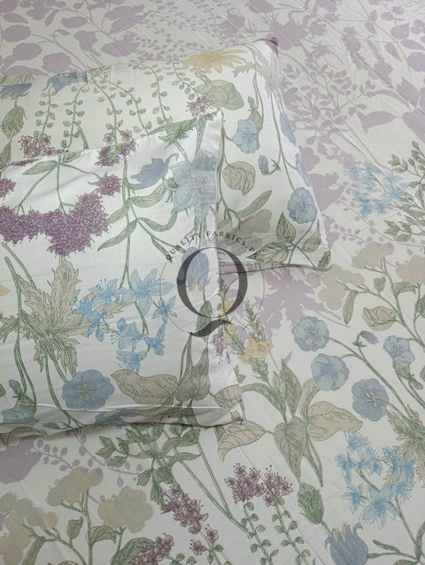 CS-307: 2 Pillows Cotton Satin Bed Sheet