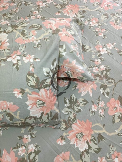 CS-308: 2 Pillows Cotton Satin Bed Sheet