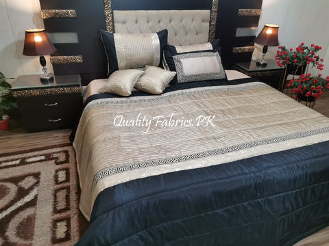 CS-637: Bridal 8 Piece Comforter Set (Premium Quality Cotton Satin)