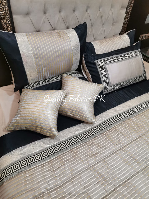 CS-637: Bridal 8 Piece Comforter Set (Premium Quality Cotton Satin)