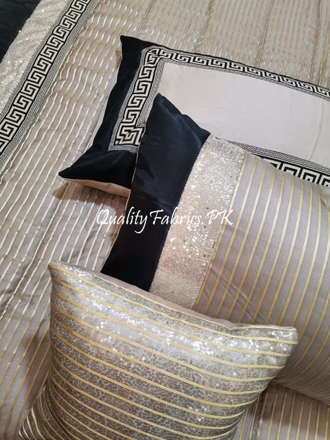 CS-637: Bridal 8 Piece Comforter Set (Premium Quality Cotton Satin)