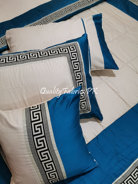 CS-639: Bridal 8 Piece Comforter Set (Block Printing & Premium Quality Cotton Satin)