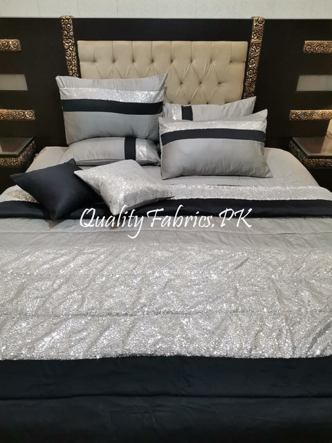CS-658: Bridal 8 Piece Comforter Set (Premium Quality Cotton Satin)