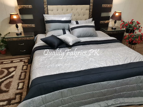 CS-658: Bridal 8 Piece Comforter Set (Premium Quality Cotton Satin)