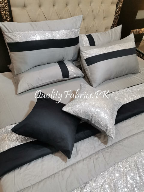 CS-658: Bridal 8 Piece Comforter Set (Premium Quality Cotton Satin)